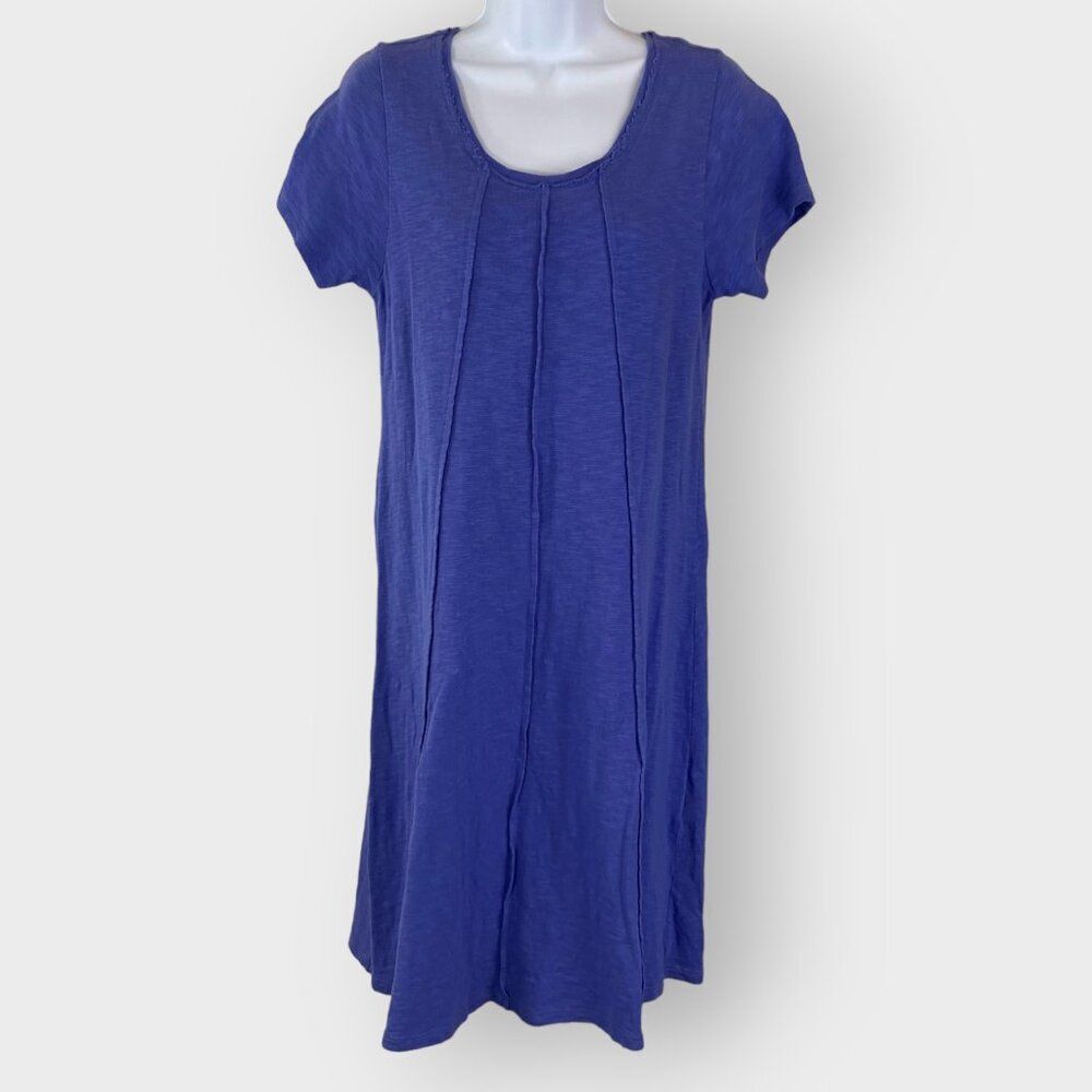 Soft Surroundings Womens Marchesa Tshirt Dress | Periwinkle Blue | Raw Edge